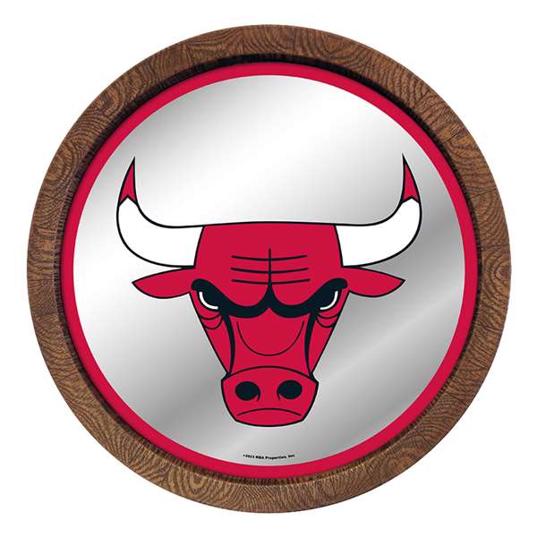 Chicago Bulls: "Faux" Barrel Top Mirrored Wall Sign