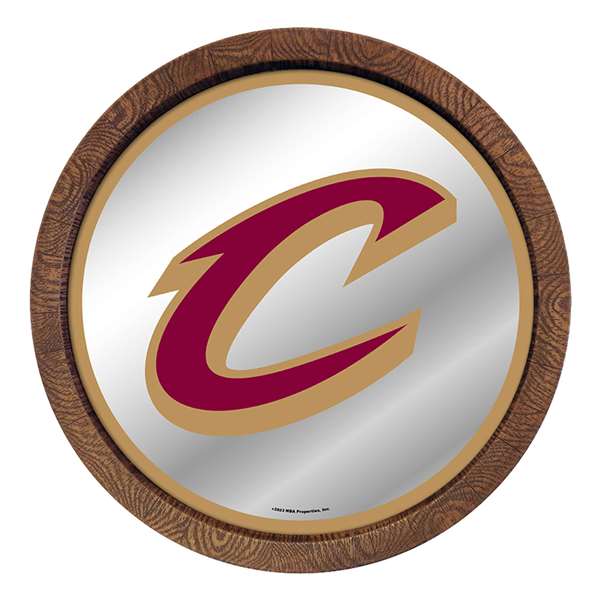 Cleveland Cavaliers: "Faux" Barrel Top Mirrored Wall Sign