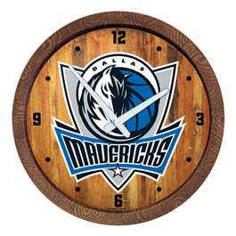 Dallas Mavericks: Logo - "Faux" Barrel Top Clock