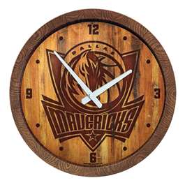 Dallas Mavericks: Logo - "Faux" Barrel Top Clock