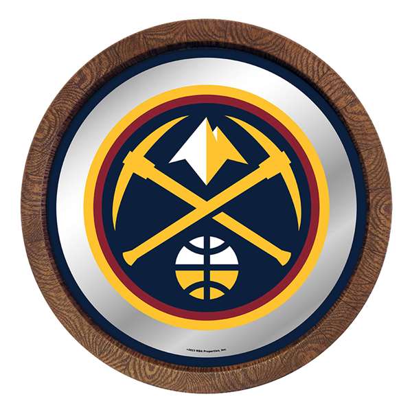 Denver Nuggets: "Faux" Barrel Top Mirrored Wall Sign