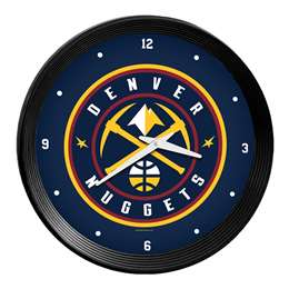 Denver Nuggets: Ribbed Frame Wall Clock