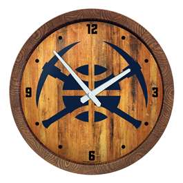 Denver Nuggets: Logo - "Faux" Barrel Top Clock