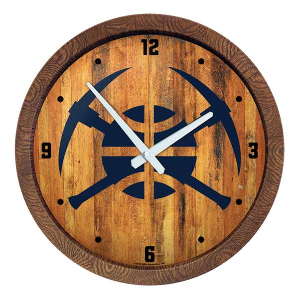 Denver Nuggets: Logo - "Faux" Barrel Top Clock