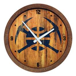 Denver Nuggets: Logo - "Faux" Barrel Top Clock