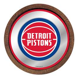 Detroit Pistons: "Faux" Barrel Top Mirrored Wall Sign