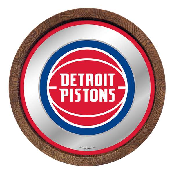 Detroit Pistons: "Faux" Barrel Top Mirrored Wall Sign