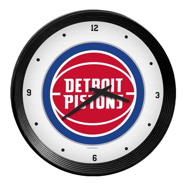 Detroit Pistons: Ribbed Frame Wall Clock