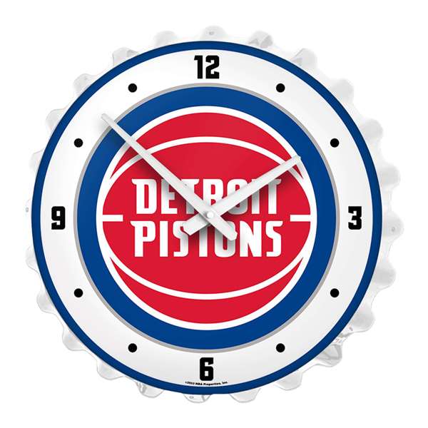 Detroit Pistons: Bottle Cap Lighted Wall Clock