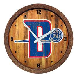 Detroit Pistons: Logo - "Faux" Barrel Top Clock