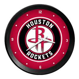 Houston Rockets: Ribbed Frame Wall Clock