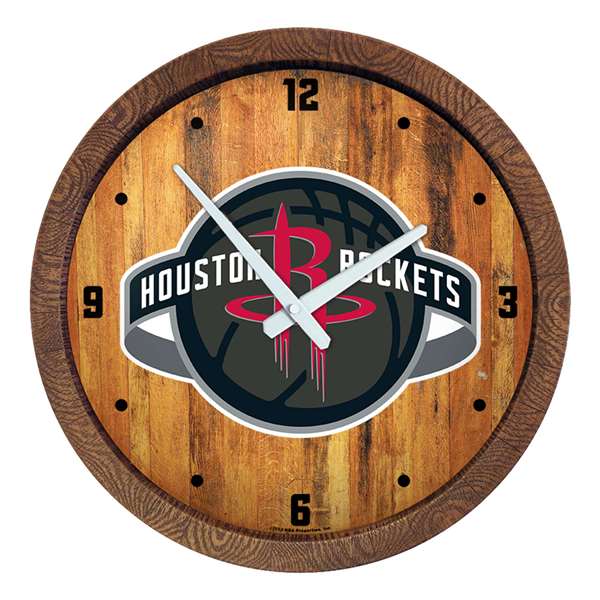 Houston Rockets: Logo - "Faux" Barrel Top Clock