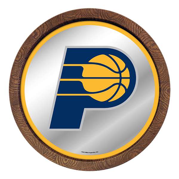 Indiana Pacers: "Faux" Barrel Top Mirrored Wall Sign