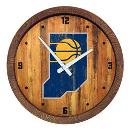 Indiana Pacers: Logo - "Faux" Barrel Top Clock