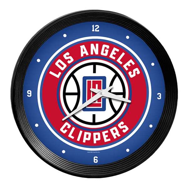 Los Angeles Clippers: Ribbed Frame Wall Clock