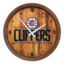 Los Angeles Clippers: Logo - "Faux" Barrel Top Clock