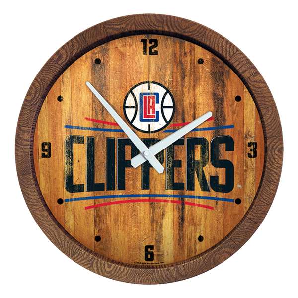 Los Angeles Clippers: Logo - "Faux" Barrel Top Clock