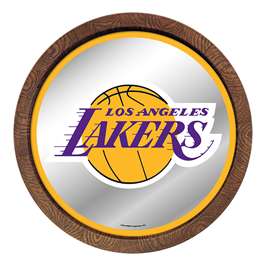 Los Angeles Lakers: "Faux" Barrel Top Mirrored Wall Sign