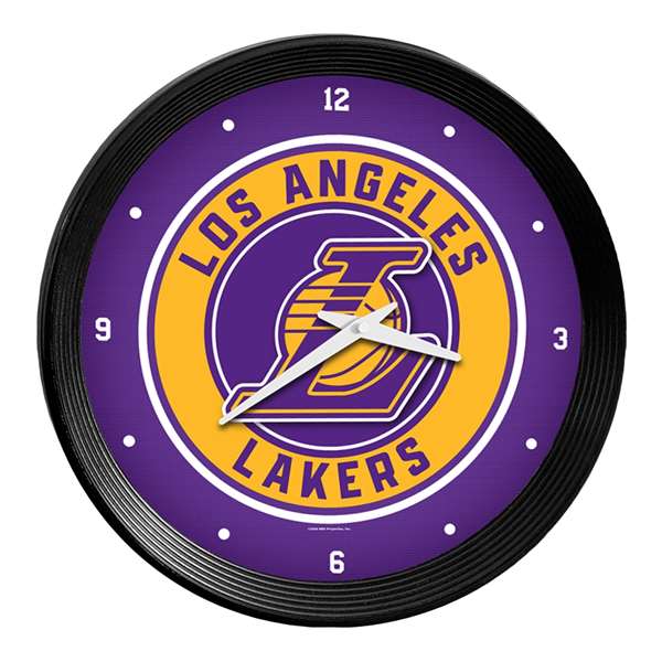 Los Angeles Lakers: Ribbed Frame Wall Clock