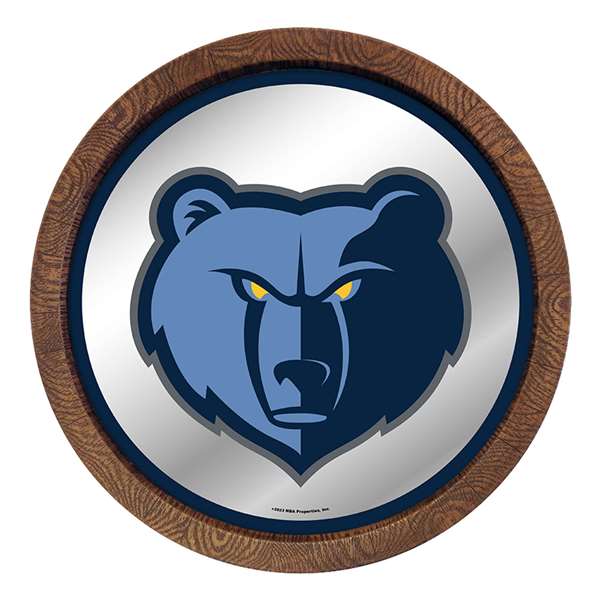 Memphis Grizzlies: "Faux" Barrel Top Mirrored Wall Sign