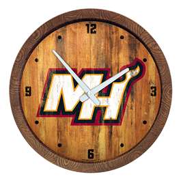 Miami Heat: Logo - "Faux" Barrel Top Clock