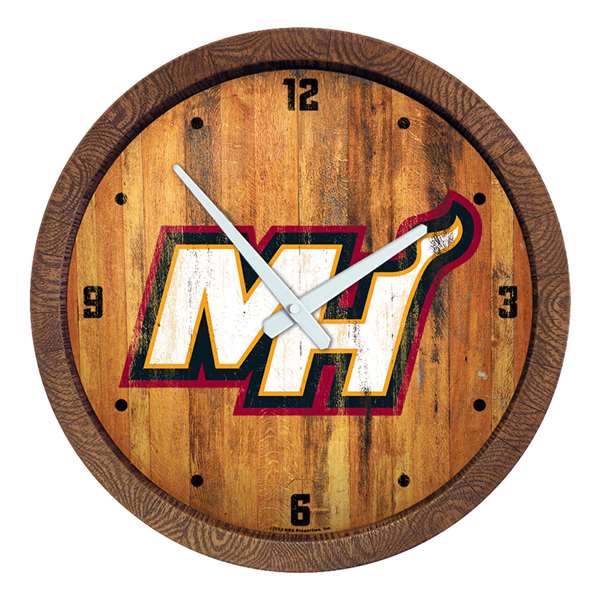 Miami Heat: Logo - "Faux" Barrel Top Clock