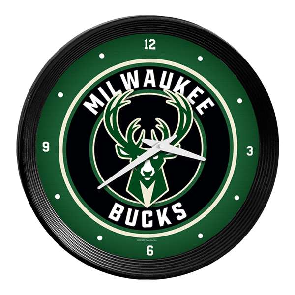 Milwaukee Bucks: Ribbed Frame Wall Clock