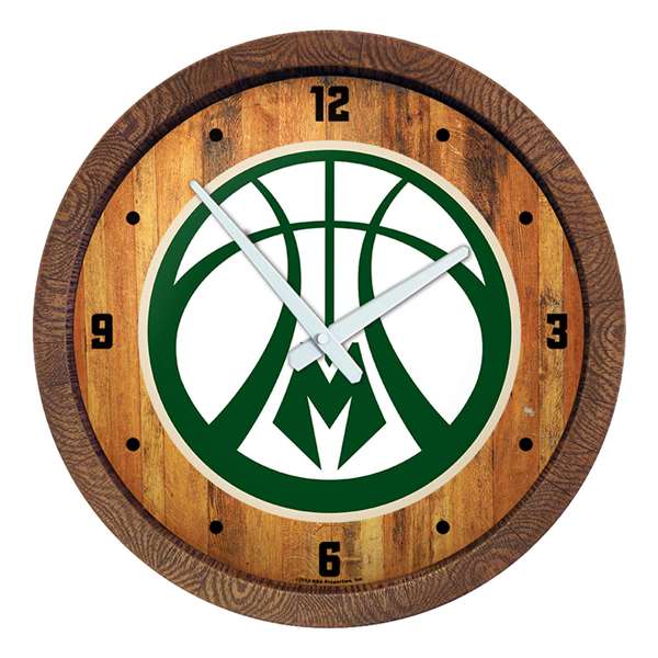 Milwaukee Bucks: Logo - "Faux" Barrel Top Clock