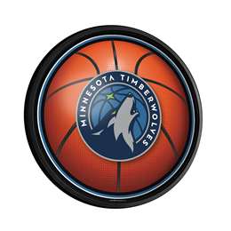 Minnesota Timberwolves: Basketball - Round Slimline Lighted Wall Sign