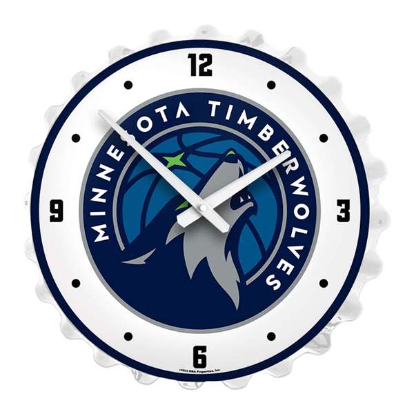 Minnesota Timberwolves: Bottle Cap Lighted Wall Clock