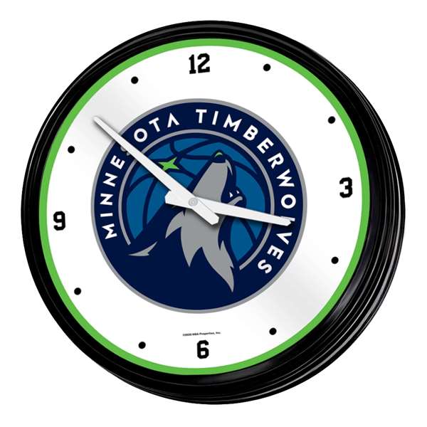 Minnesota Timberwolves: Retro Lighted Wall Clock