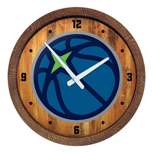 Minnesota Timberwolves: Logo - "Faux" Barrel Top Clock
