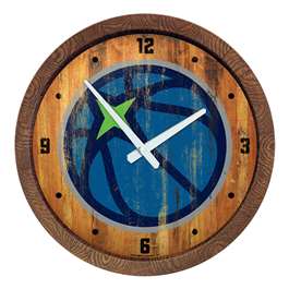 Minnesota Timberwolves: Logo - "Faux" Barrel Top Clock