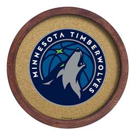 Minnesota Timberwolves: "Faux" Barrel Framed Cork Board