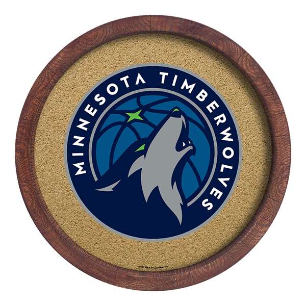 Minnesota Timberwolves: "Faux" Barrel Framed Cork Board