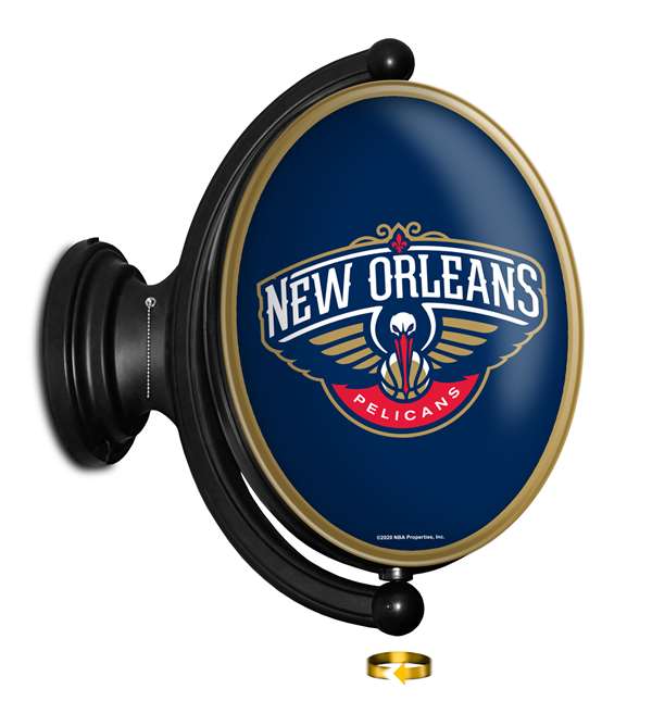 New Orleans Pelicans: Original Oval Rotating Lighted Wall Sign