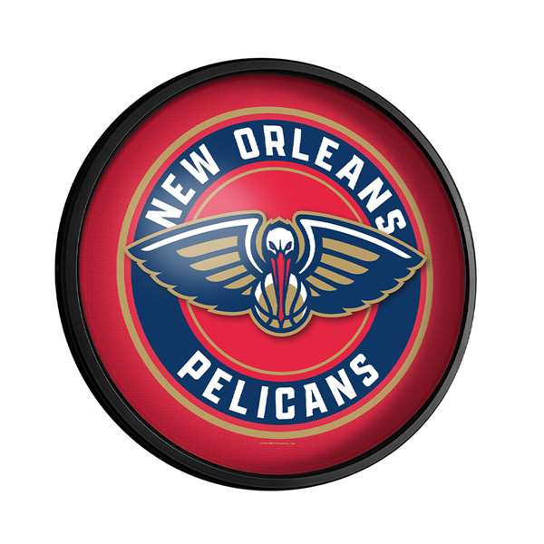 New Orleans Pelicans: Round Slimline Lighted Wall Sign