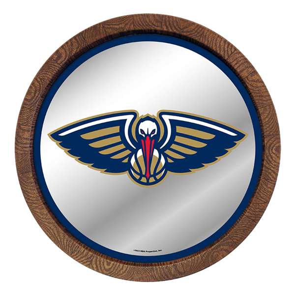 New Orleans Pelicans: "Faux" Barrel Top Mirrored Wall Sign
