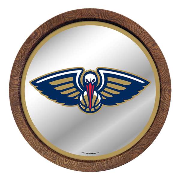 New Orleans Pelicans: "Faux" Barrel Top Mirrored Wall Sign