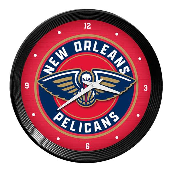 New Orleans Pelicans: Ribbed Frame Wall Clock