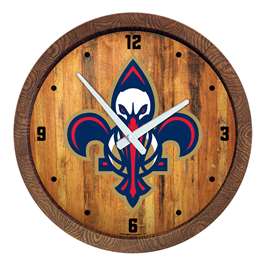 New Orleans Pelicans: Logo - "Faux" Barrel Top Clock