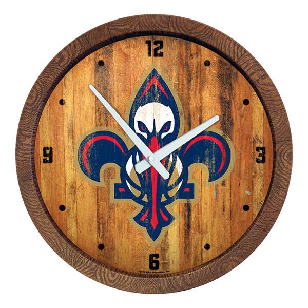 New Orleans Pelicans: Logo - "Faux" Barrel Top Clock