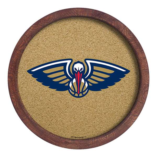 New Orleans Pelicans: "Faux" Barrel Framed Cork Board