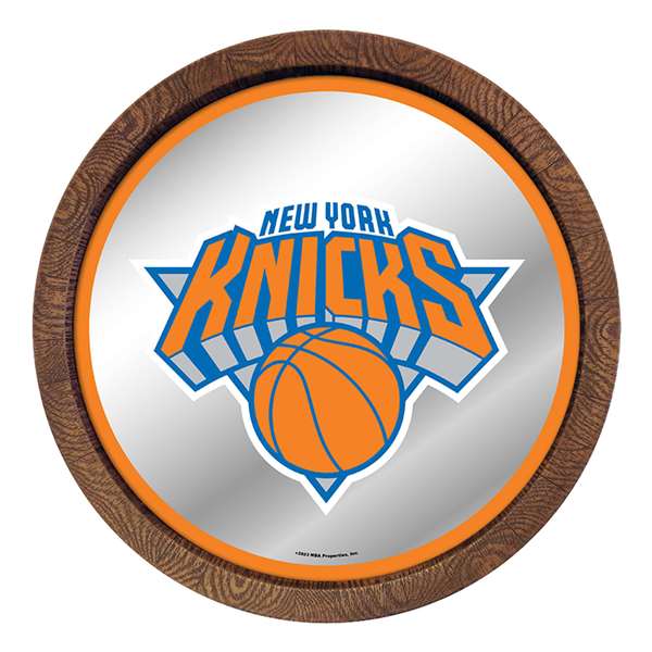 New York Knicks: "Faux" Barrel Top Mirrored Wall Sign