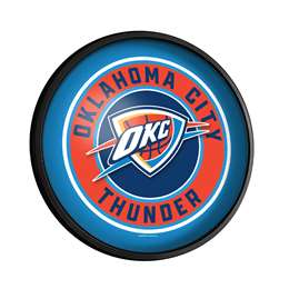 Oklahoma City Thunder: Round Slimline Lighted Wall Sign