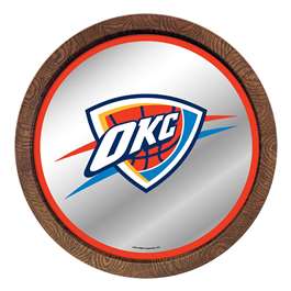 Oklahoma City Thunder: "Faux" Barrel Top Mirrored Wall Sign