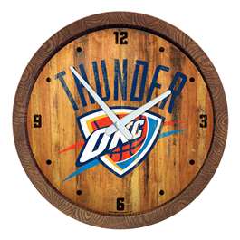 Oklahoma City Thunder: Logo - "Faux" Barrel Top Clock
