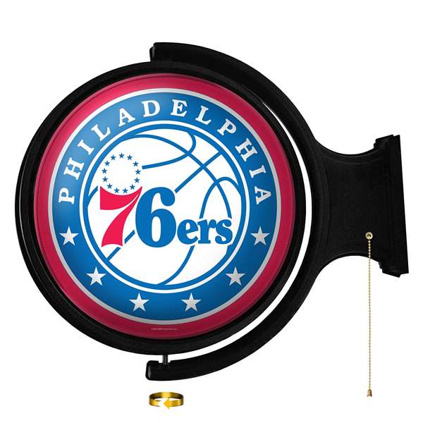Philadelphia 76ers: Original Round Rotating Lighted Wall Sign    