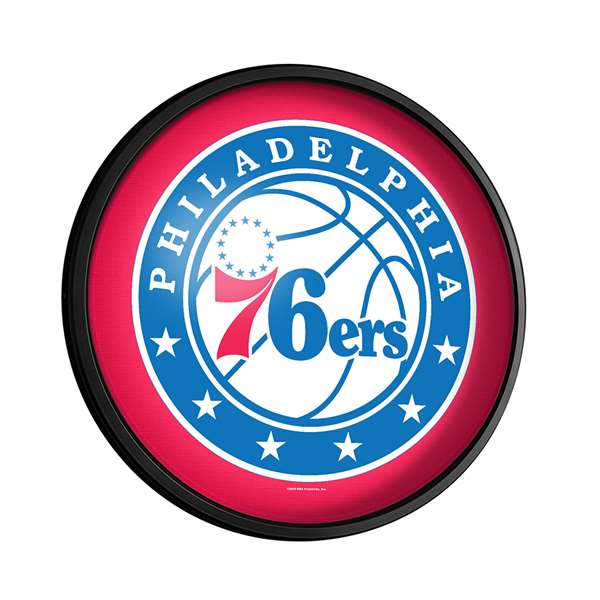 Philadelphia 76ers: Round Slimline Lighted Wall Sign