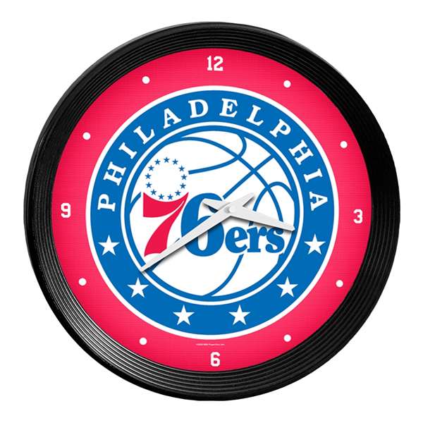 Philadelphia 76ers: Ribbed Frame Wall Clock